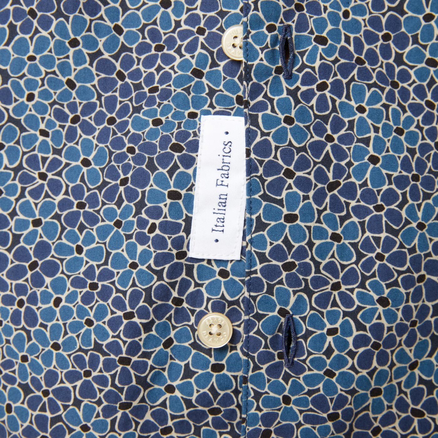 Chemise homme en imprimé mosaïque bleu coupe ajustée