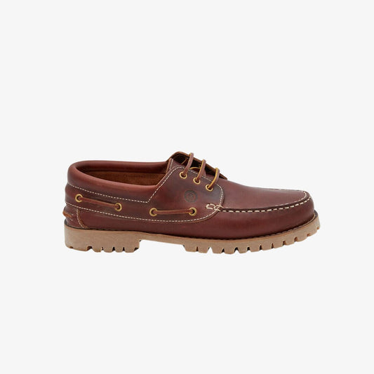 Chaussure bateau en cuir marron homme