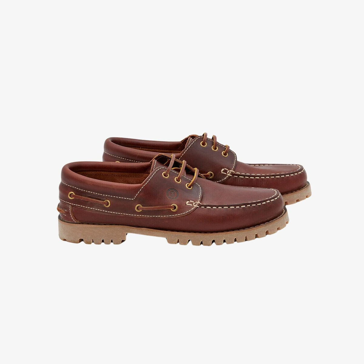 Chaussure bateau en cuir marron homme