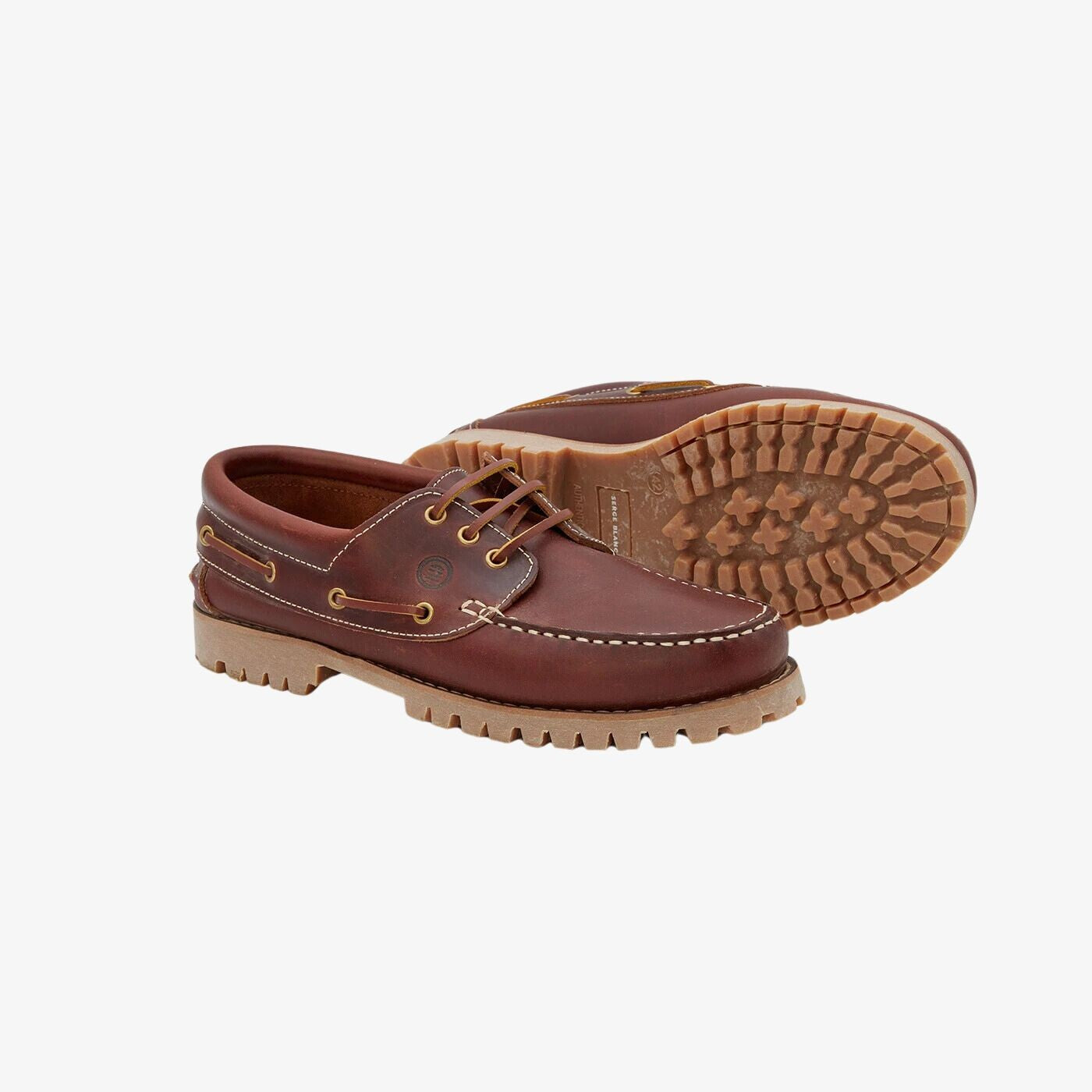 Chaussure bateau en cuir marron homme