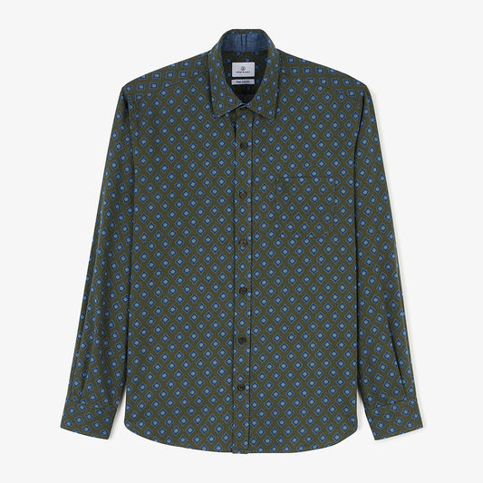 Chemise homme en flanelle imprimée coupe ajustée