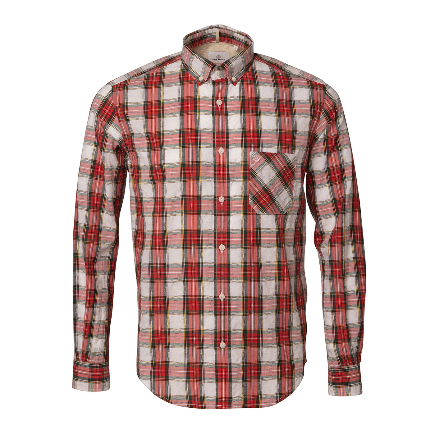 Chemise homme à carreaux rouge coupe ajustée