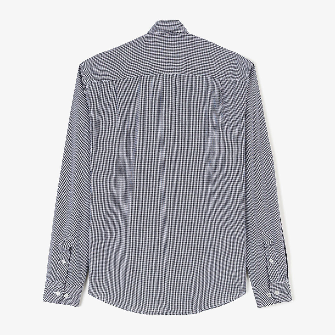 Chemise à micro carreaux vichy bleu coupe ajustée