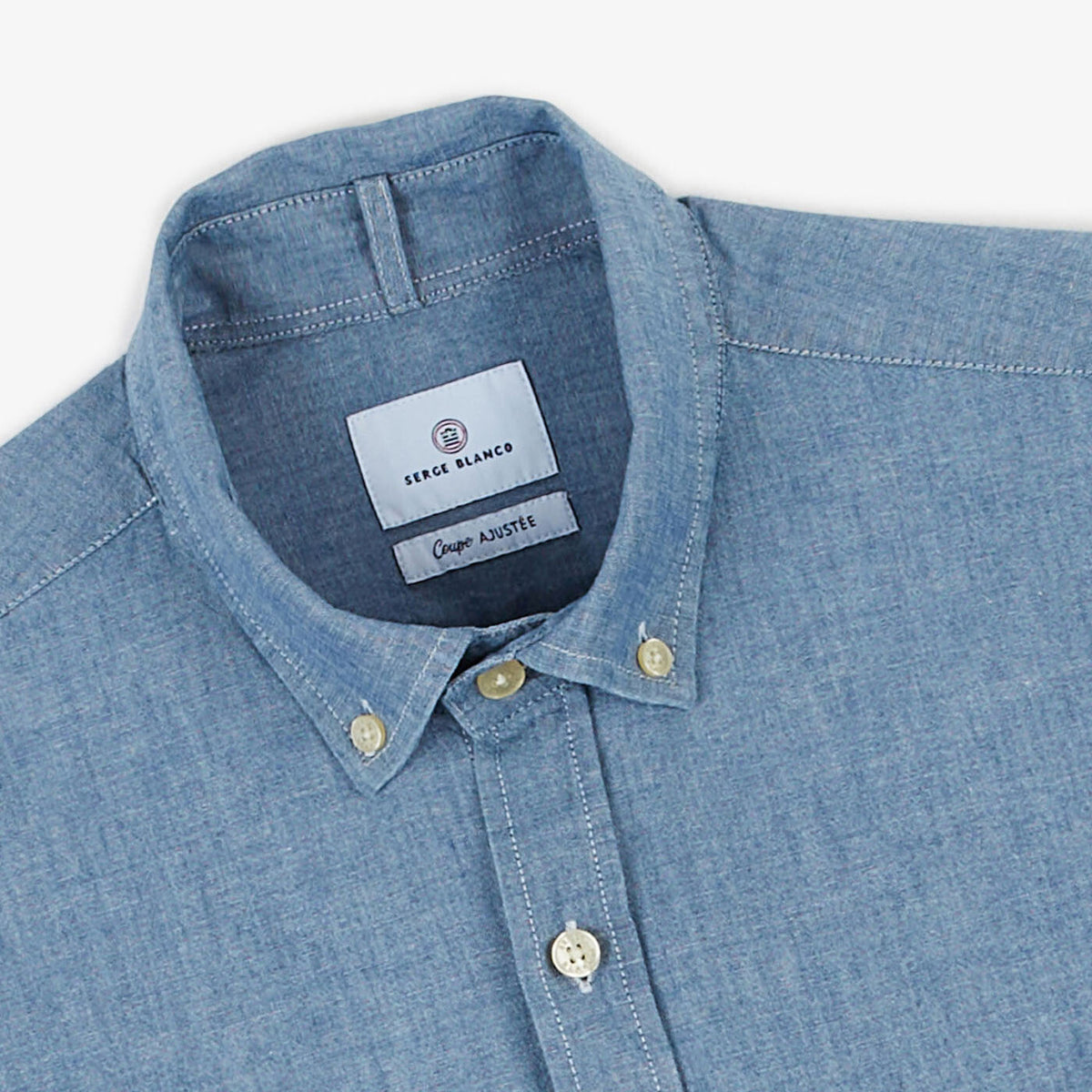 Chemise chambray à manches longues