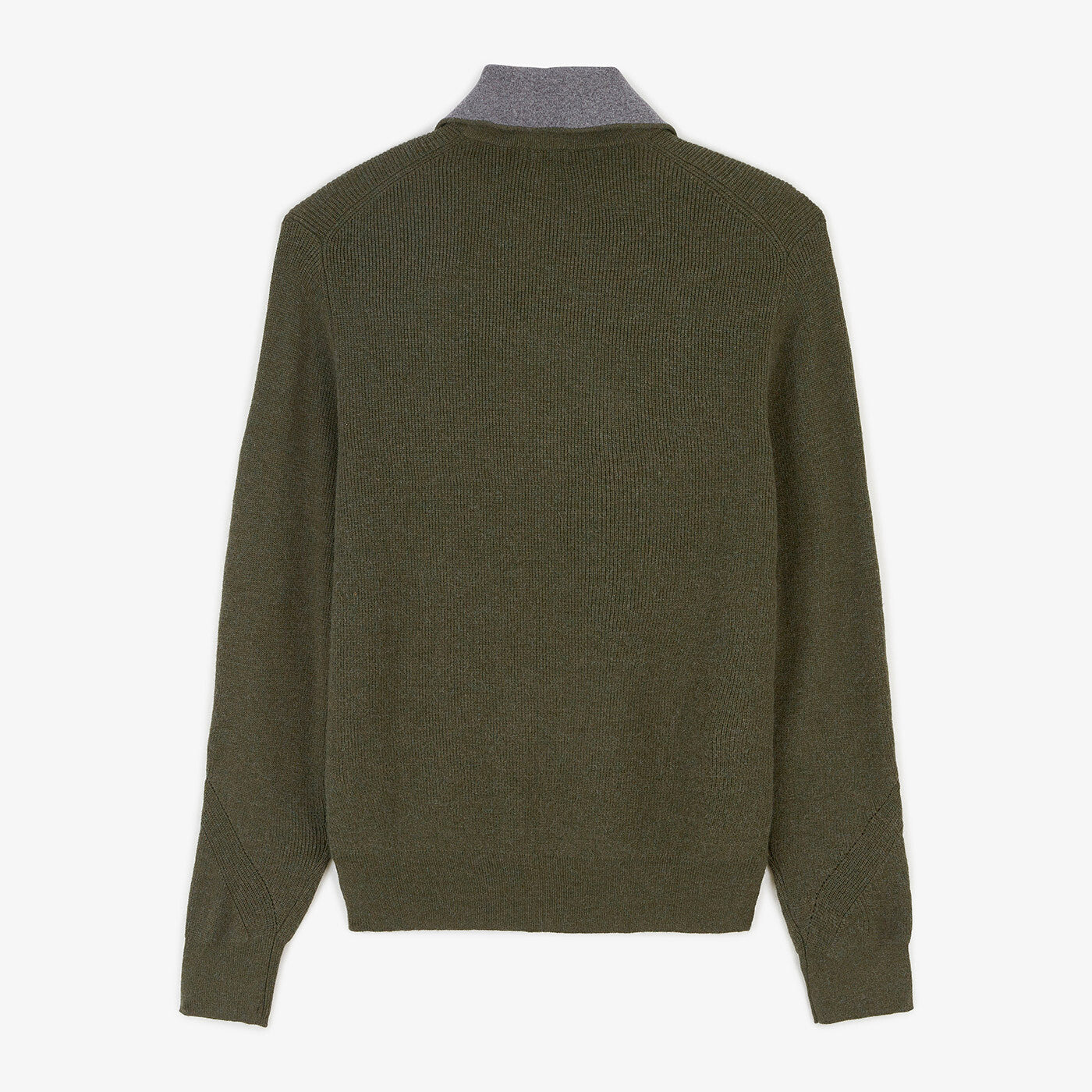 Pull col zippé vert militaire