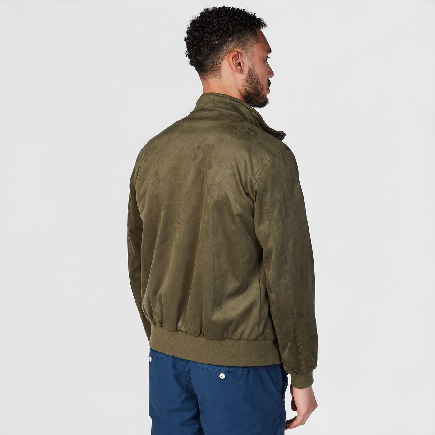 Blouson Florent zippé en suède militaire