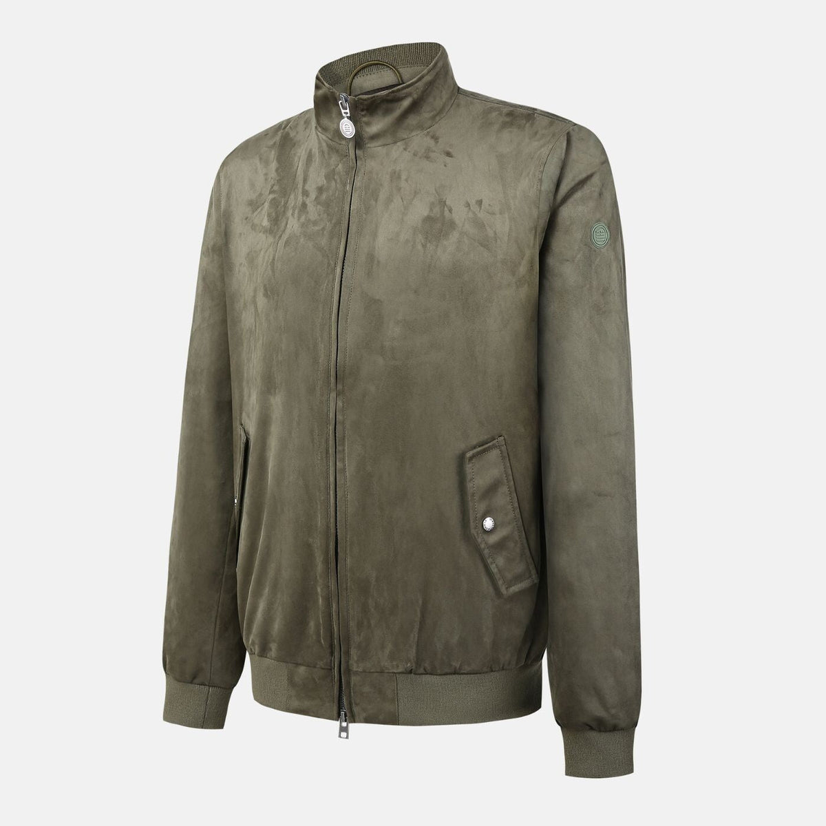 Blouson Florent zippé en suède militaire