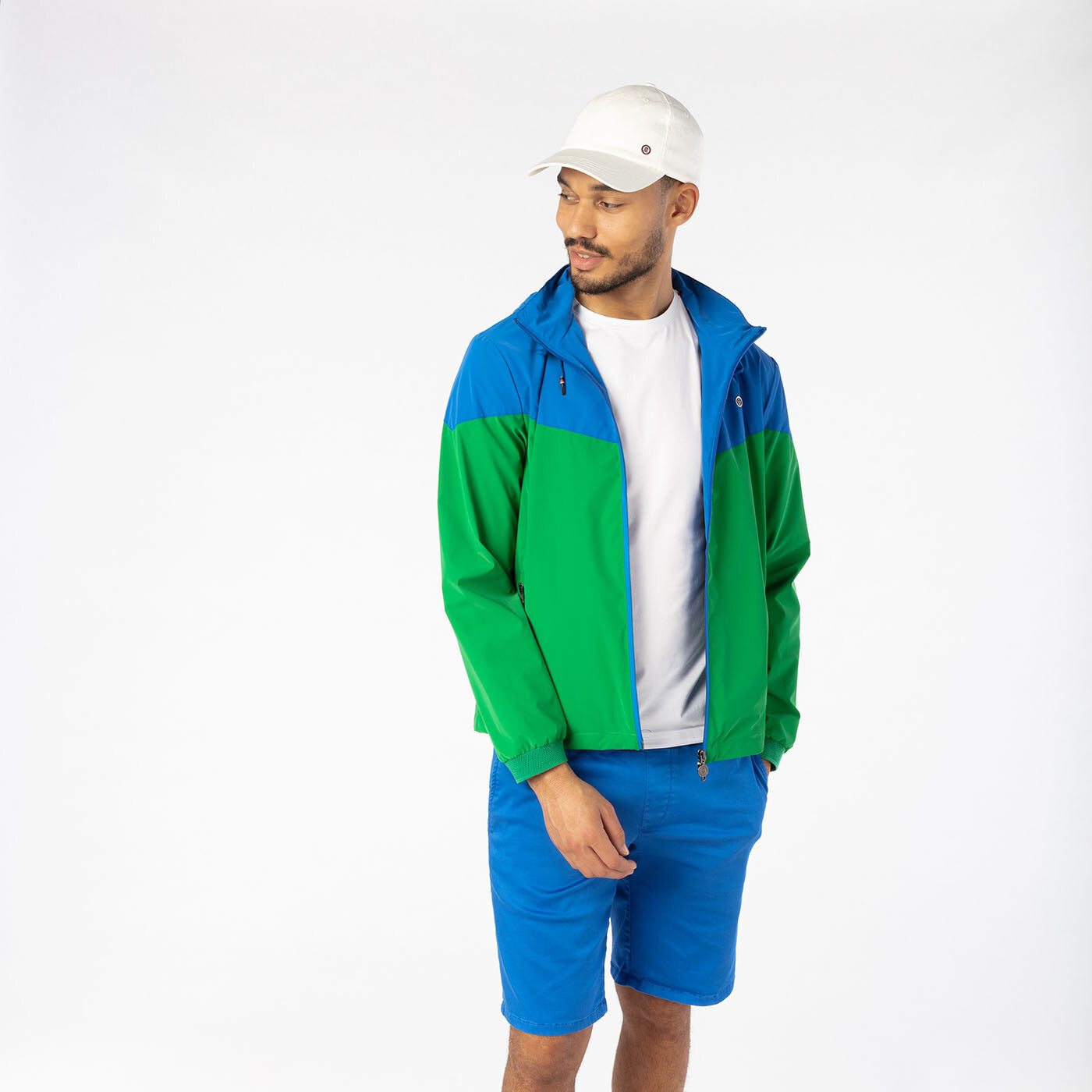 Veste coupe-vent bicolore vert Gazon PLAY