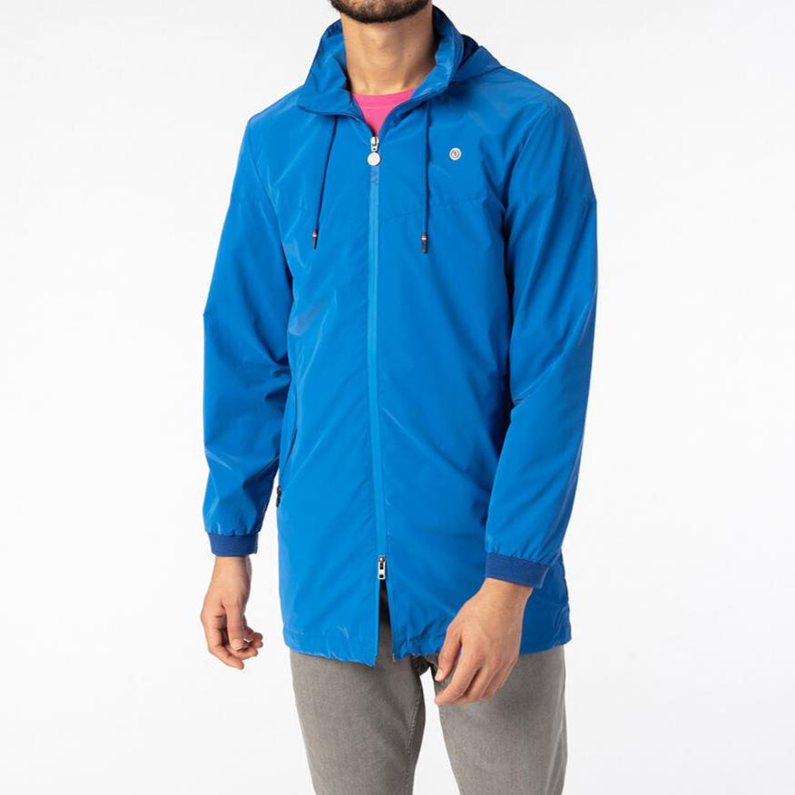 Giacca lunga antivento blu royal PLAY