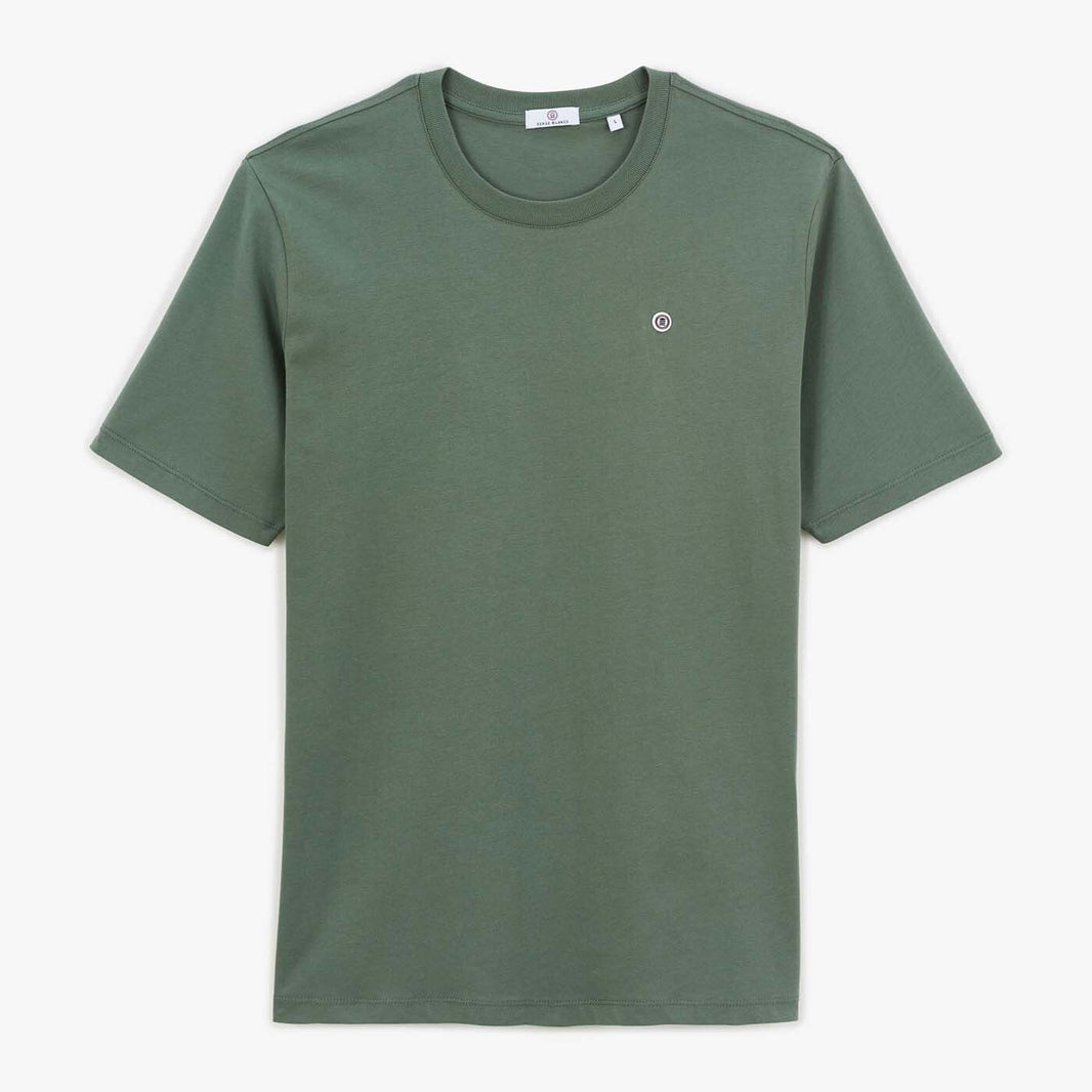 Military green crew-neck T-shirt
