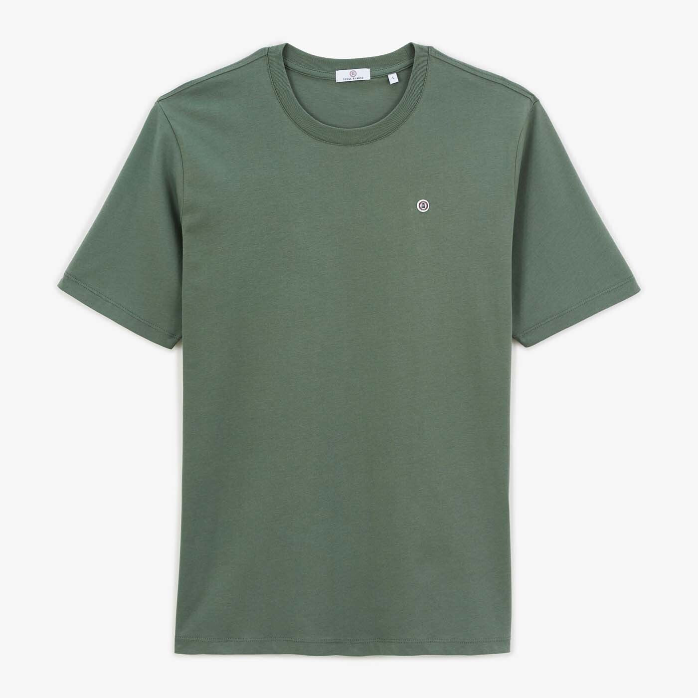 T-shirt col rond vert militaire