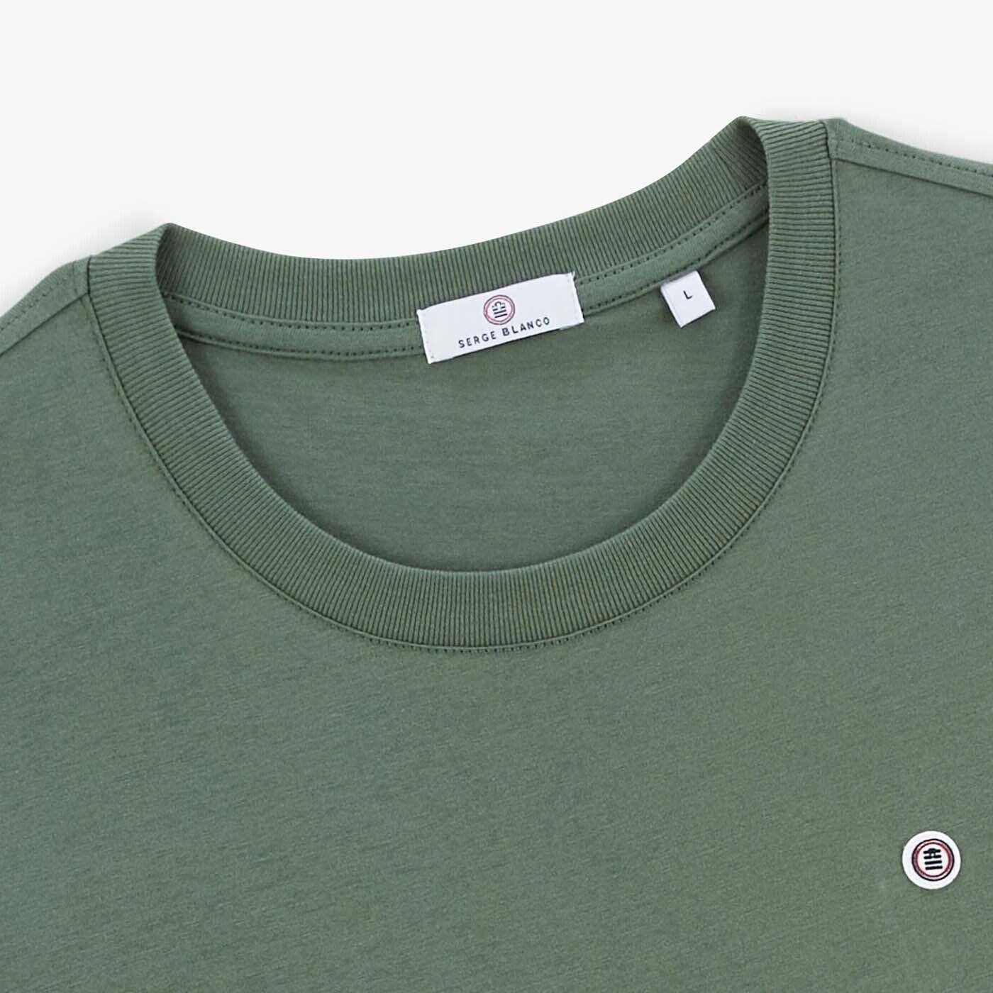 T-shirt col rond vert militaire