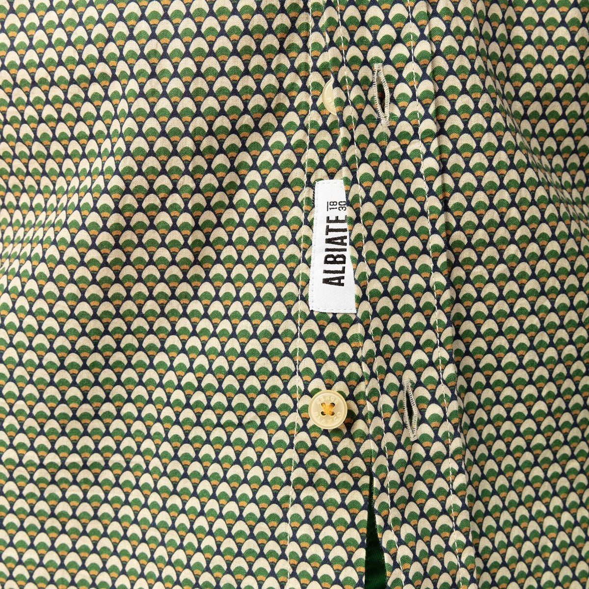 Chemise manches courtes verte imprimé géométrique