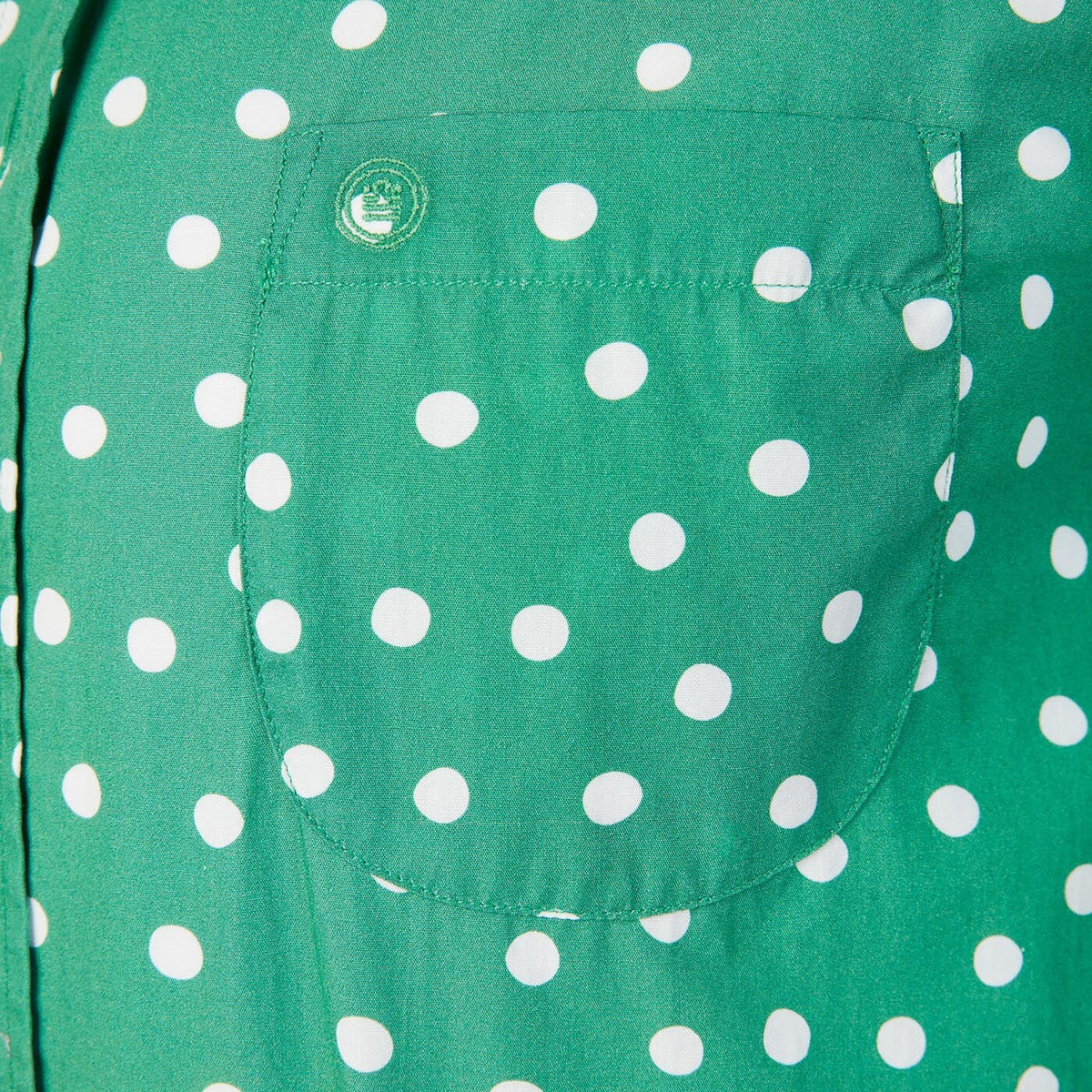 Chemise à pois manches courtes vert gazon