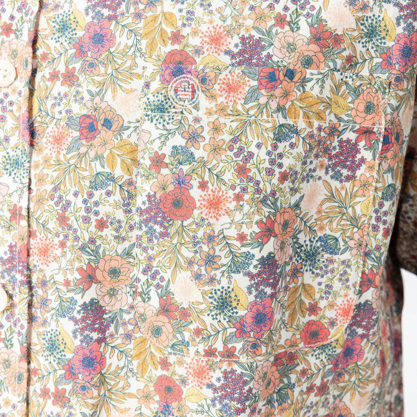 Chemise manches longues imprimé floral pastel