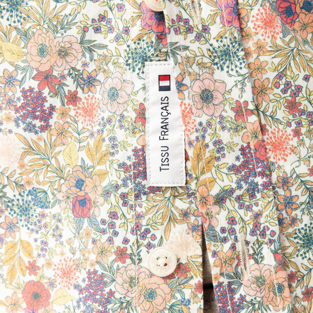 Chemise manches longues imprimé floral pastel