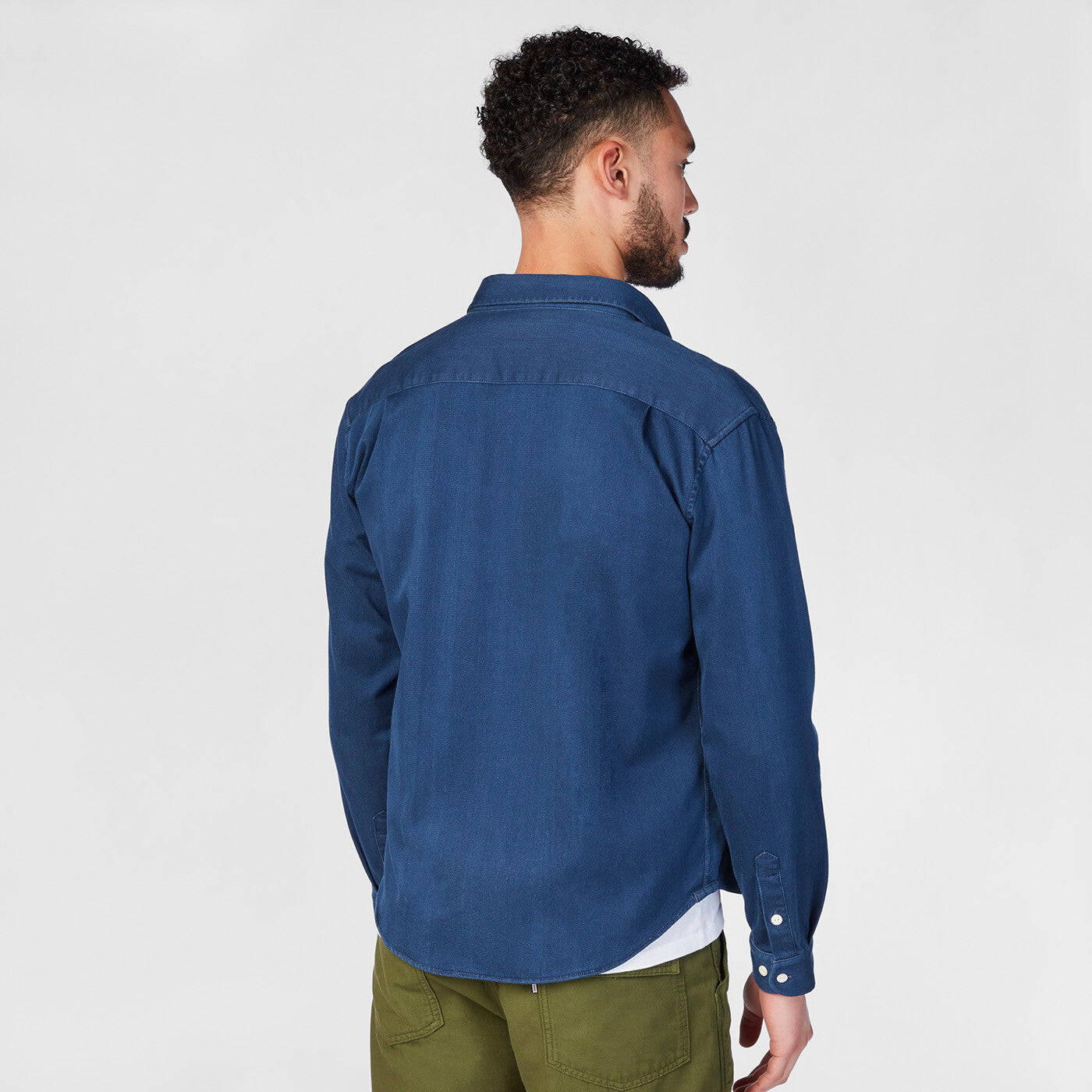 Chemise manches longues bleu denim