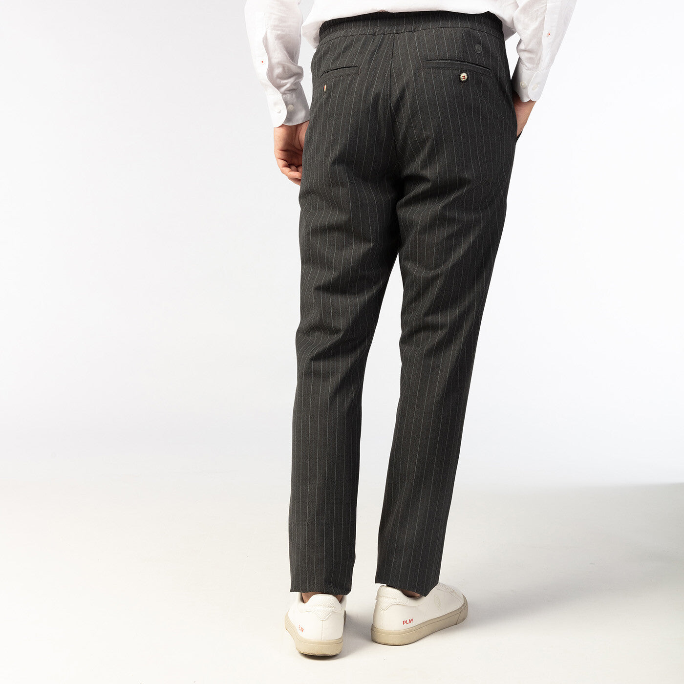 Pantalon à rayures gris anthracite