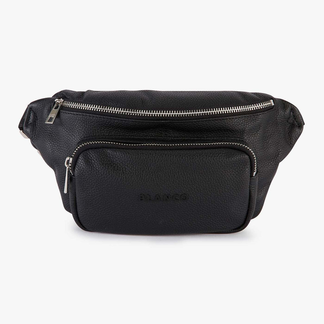 Zwarte leren London-tas