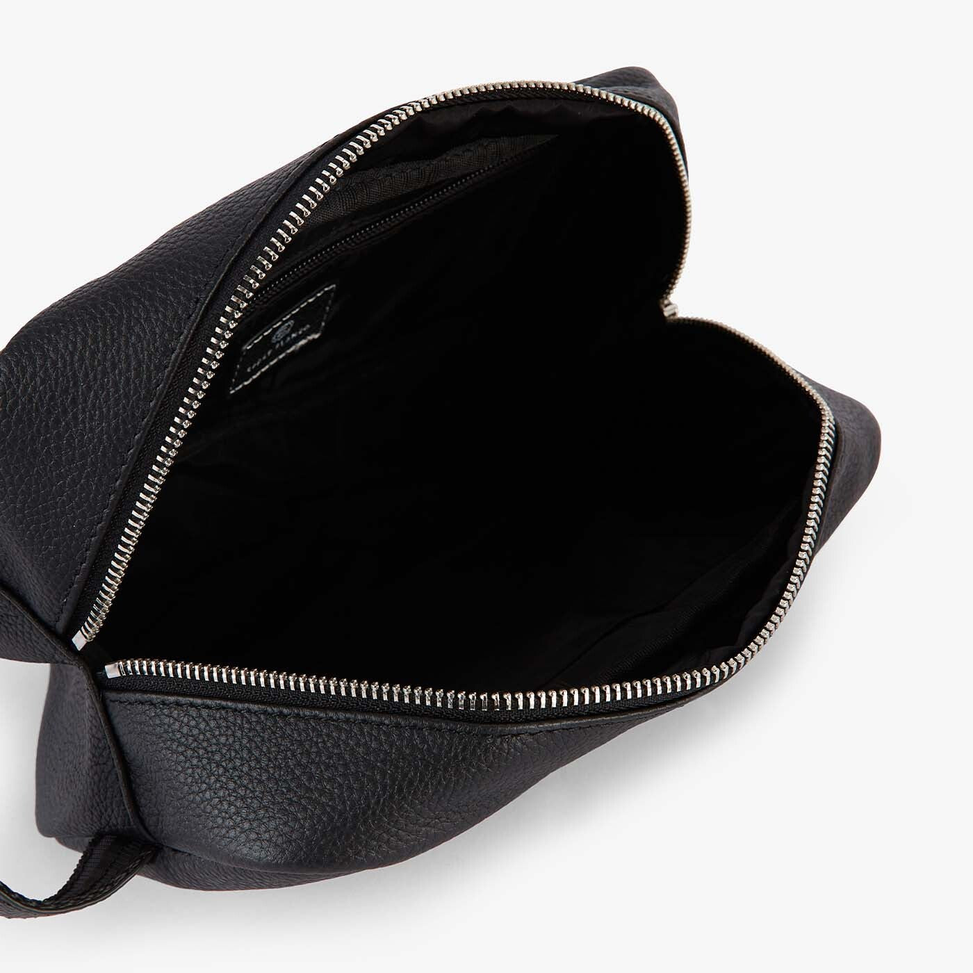 Trousse de toilette London en cuir noir