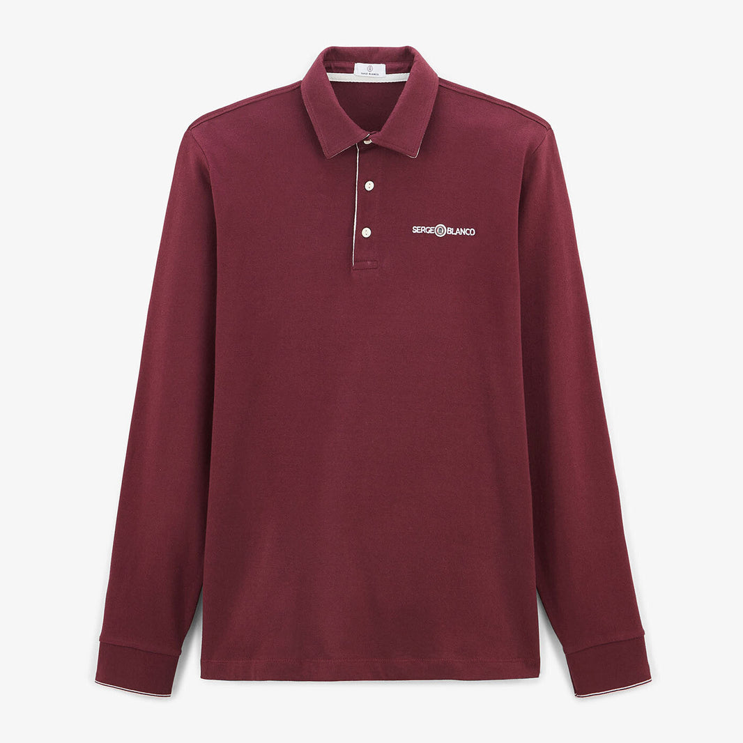 Rood-bordeauxkleurig rugby-shirt voor 15-a-side, van katoen