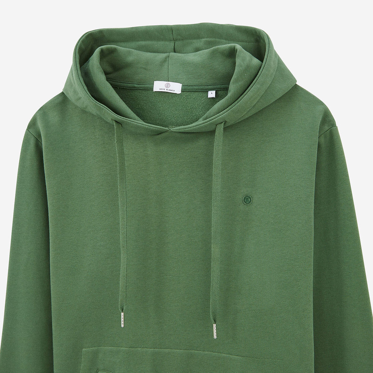 Sweat à capuche vert olive en molleton brossé