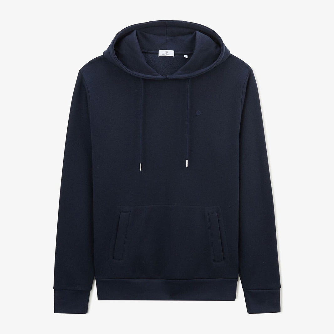 Hoodie olann scuabtha gorm dorcha