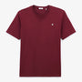 T-shirt col rond rouge bordeaux en jersey de coton