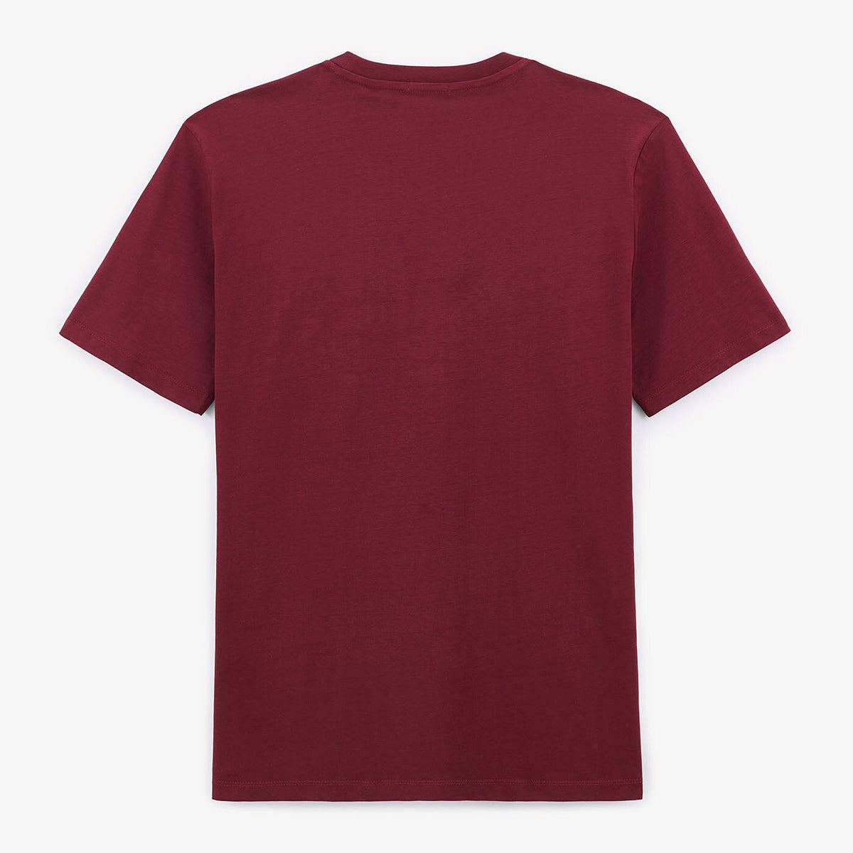 T-shirt col rond rouge bordeaux en jersey de coton