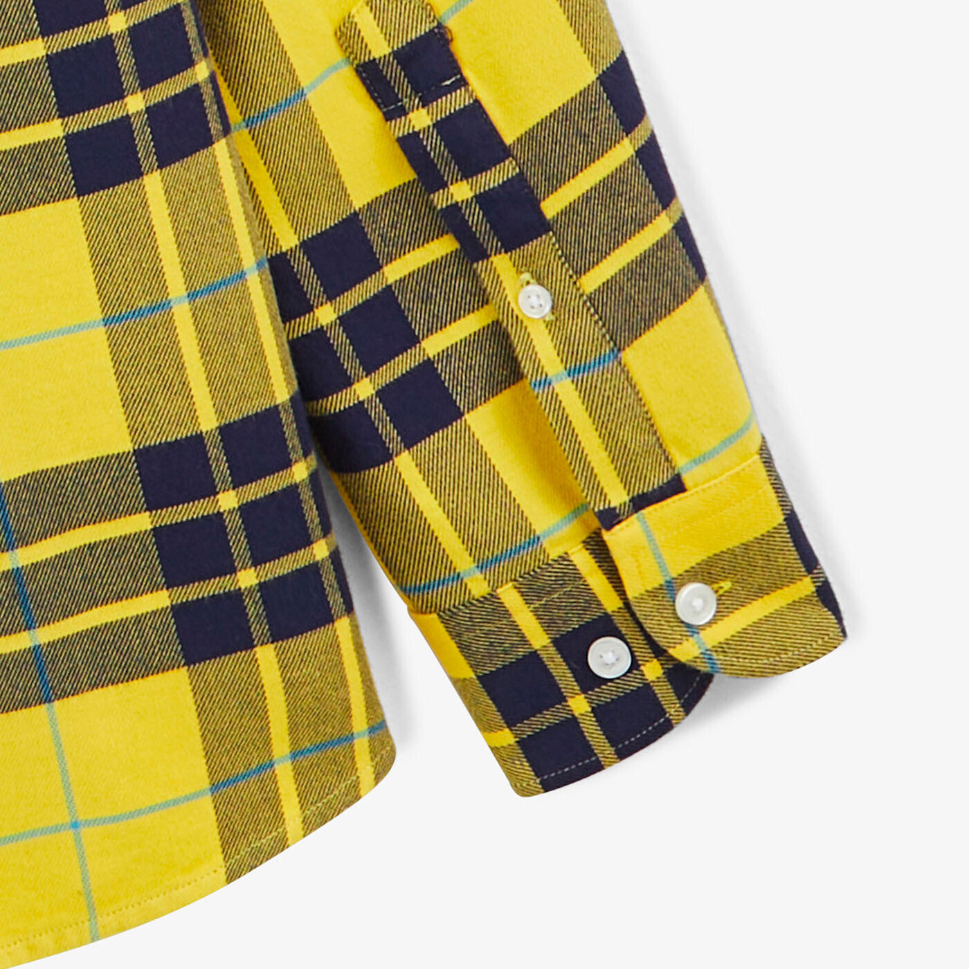 Chemise à carreaux jaune en coton