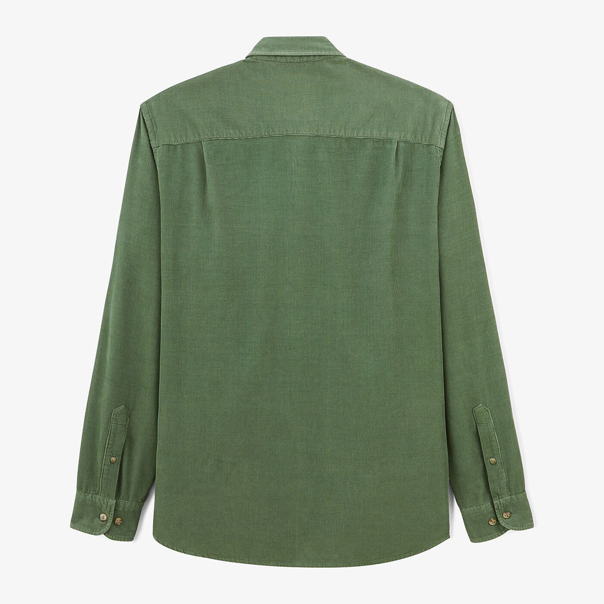 Chemise vert militaire à manches longues en velours