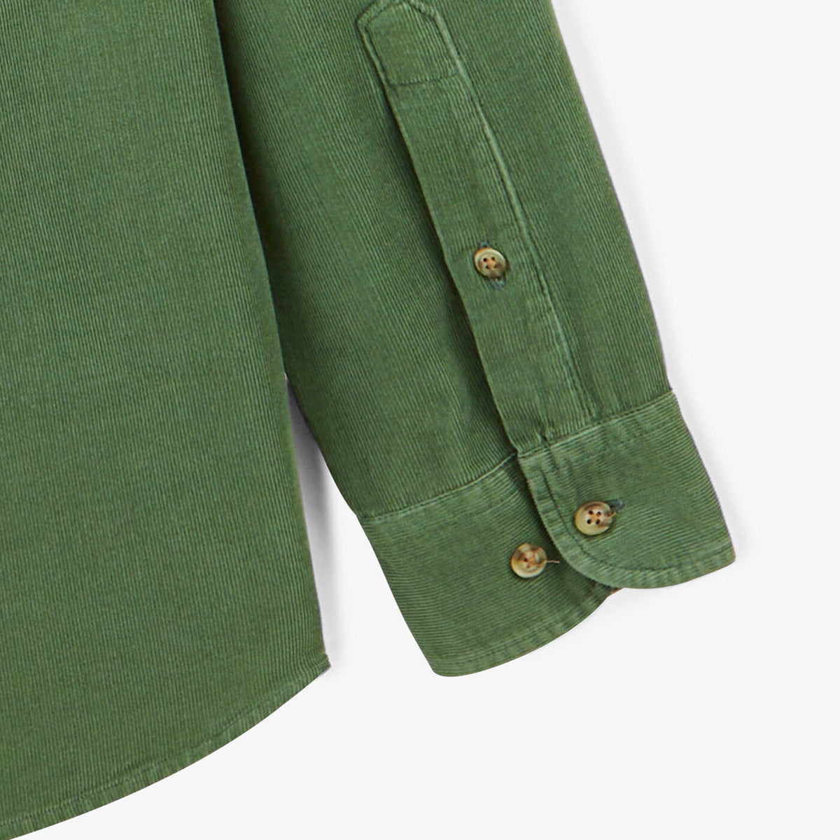 Chemise vert militaire à manches longues en velours