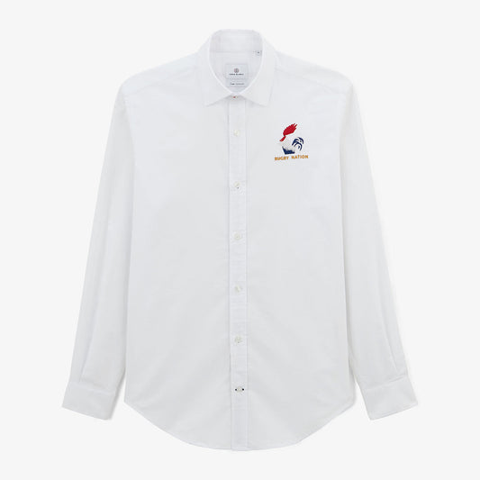 Chemise brodée Rugby Nation FRANCE blanche