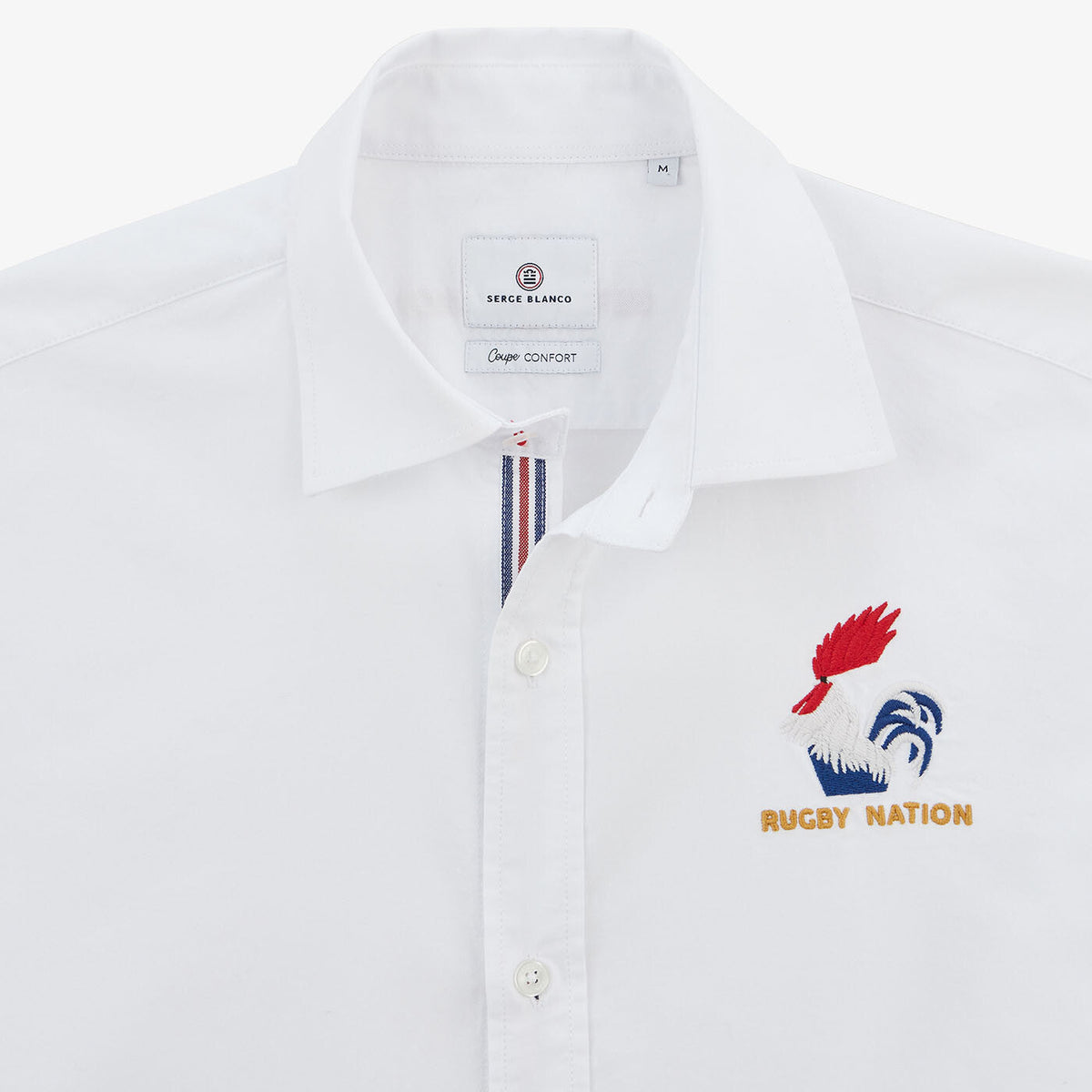 Chemise brodée Rugby Nation FRANCE blanche