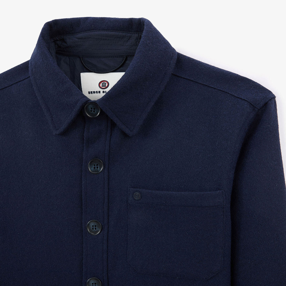 Veste Trap en laine bleu foncé