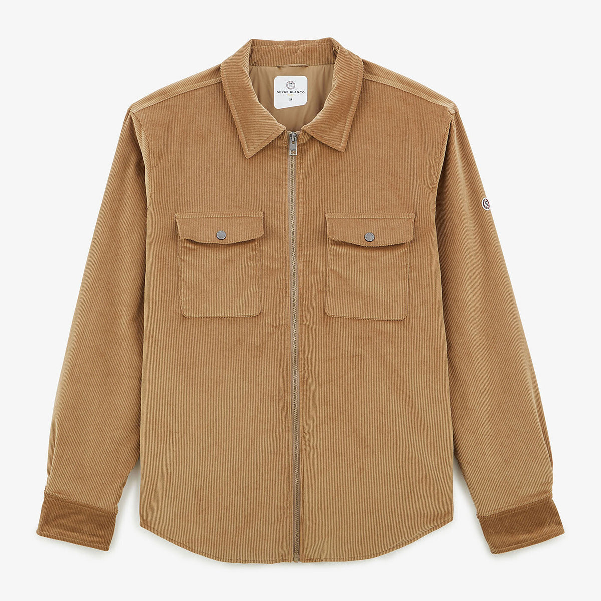 Blouson en velours matelassé beige