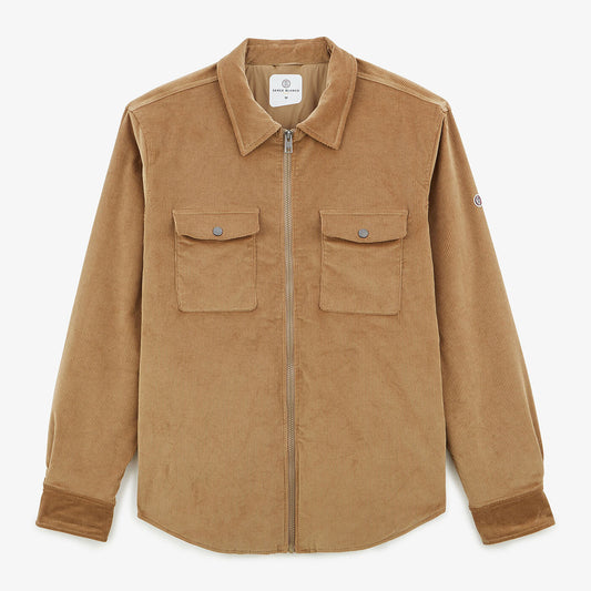 Blouson en velours matelassé beige