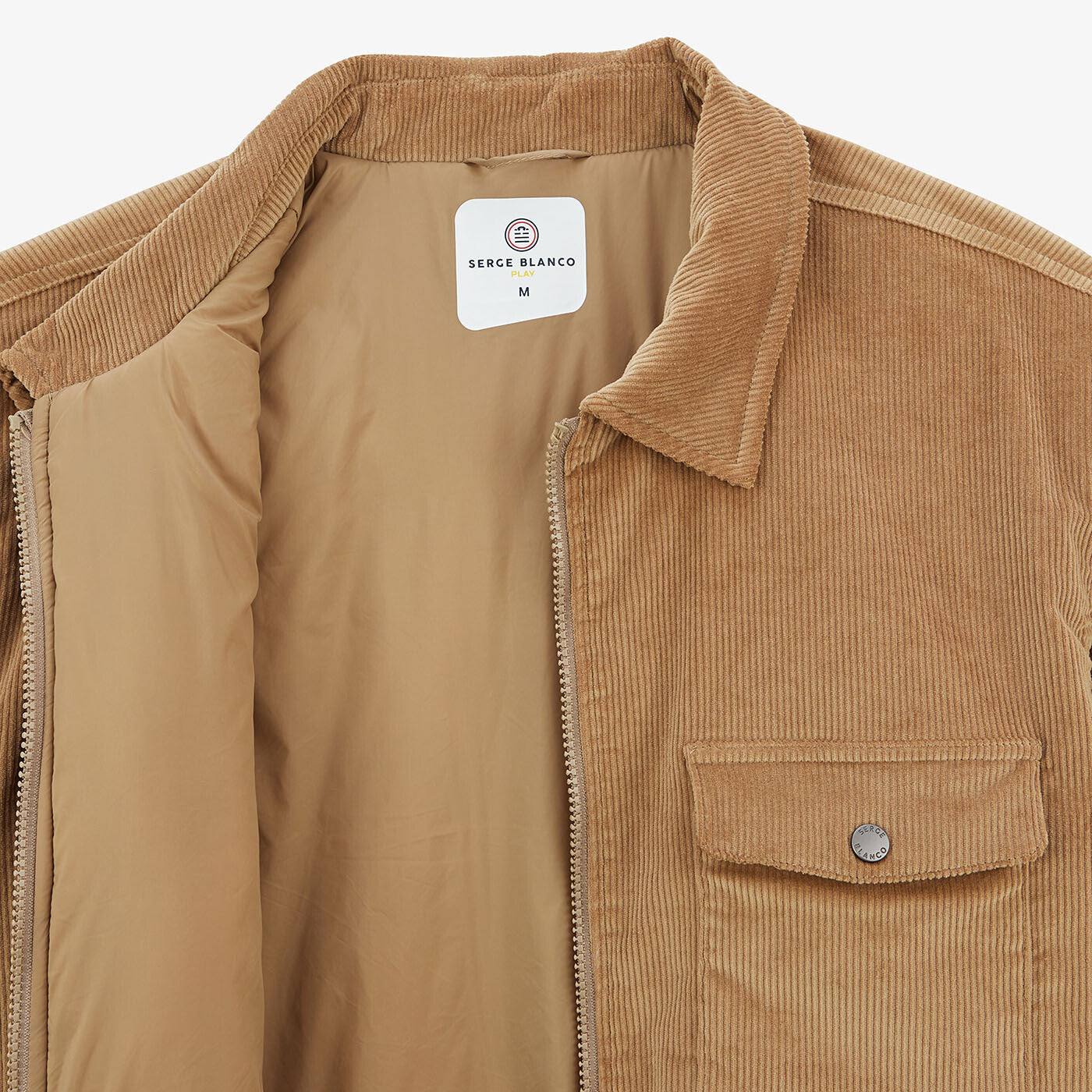 Blouson en velours matelassé beige