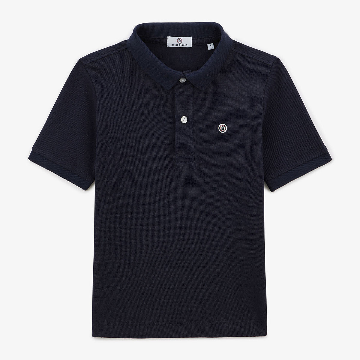 Polo Junior manches courtes en coton bleu foncé