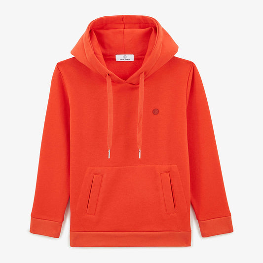 Sweat à capuche Junior en molleton brossé orange cuivre