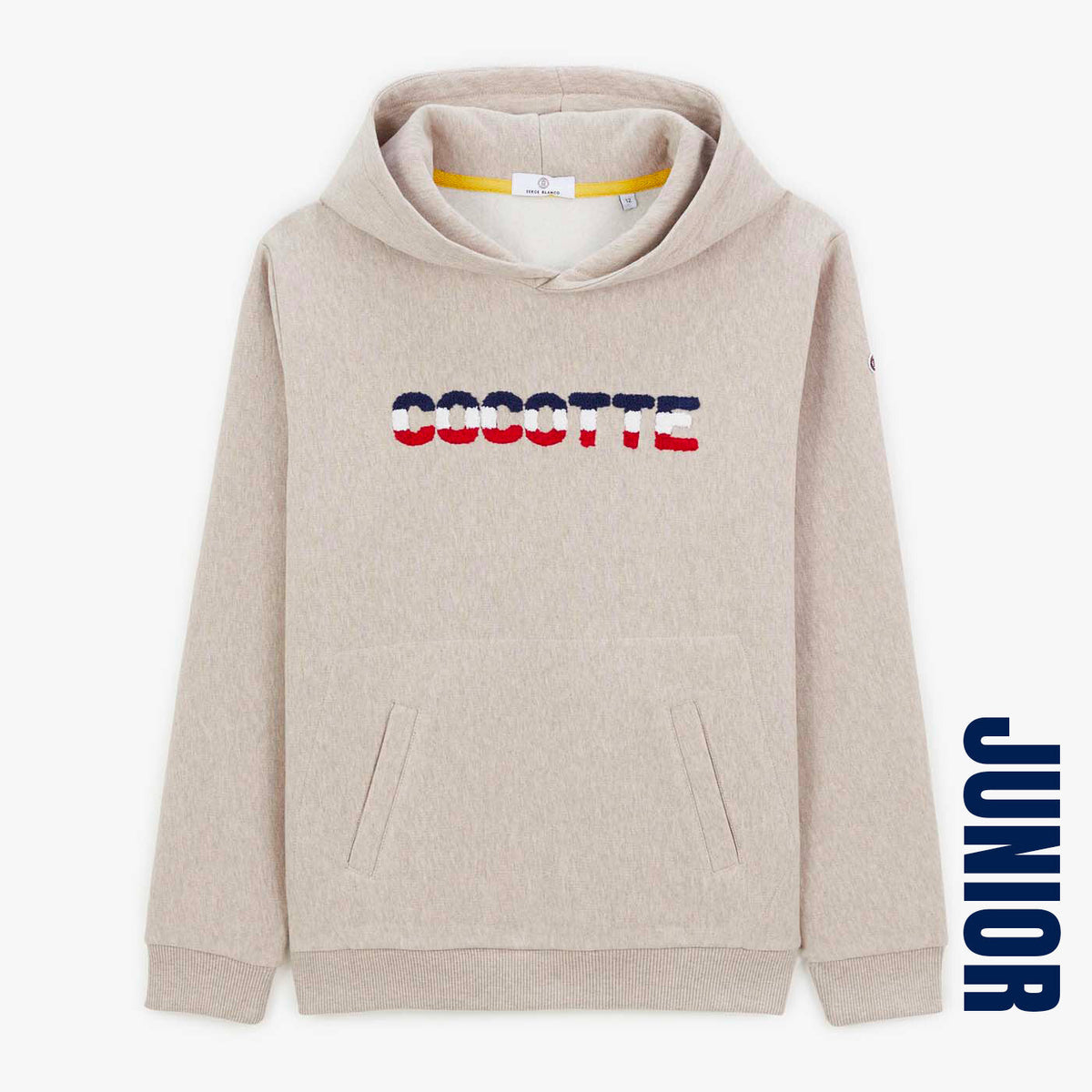 Sweat à capuche Junior COCOTTE en molleton édition limitée beige chiné