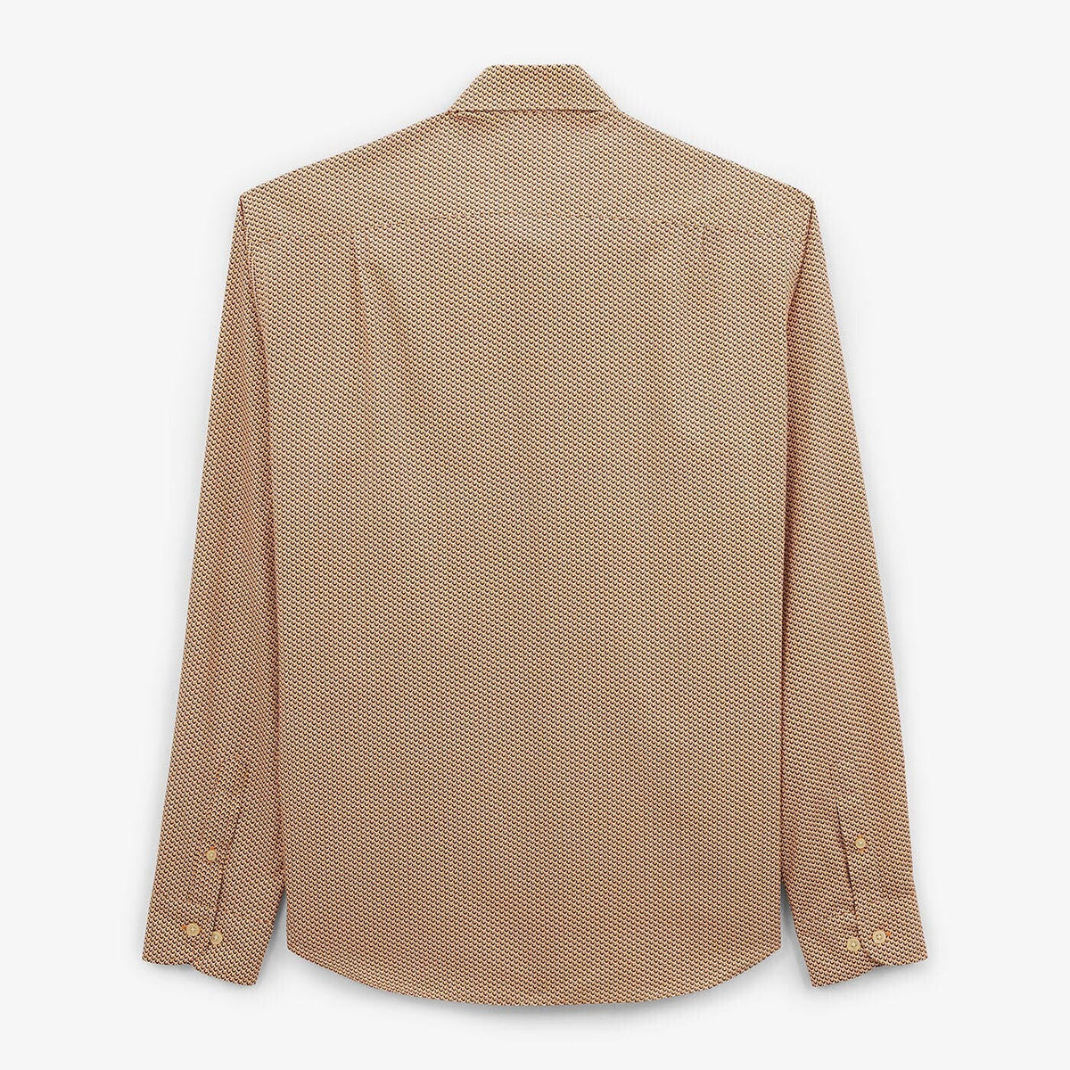 Chemise à manches longues imprimé géométrique beige