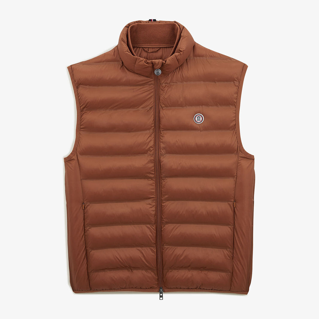 Piumino seaicéad síos sleeveless ultralight, cnónna coill