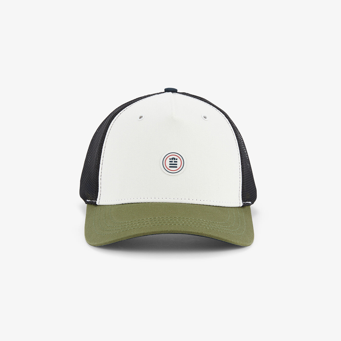 Casquette trucker bicolore écru en mesh