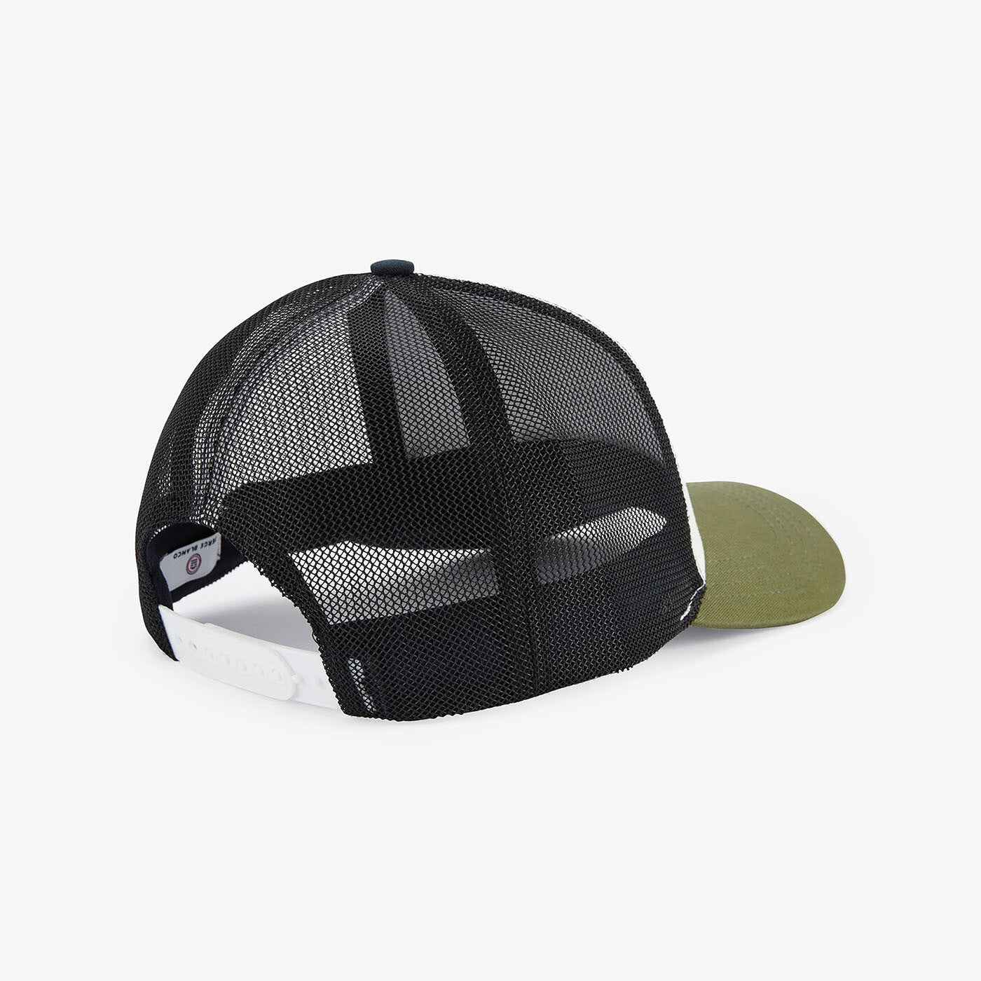 Casquette trucker bicolore écru en mesh