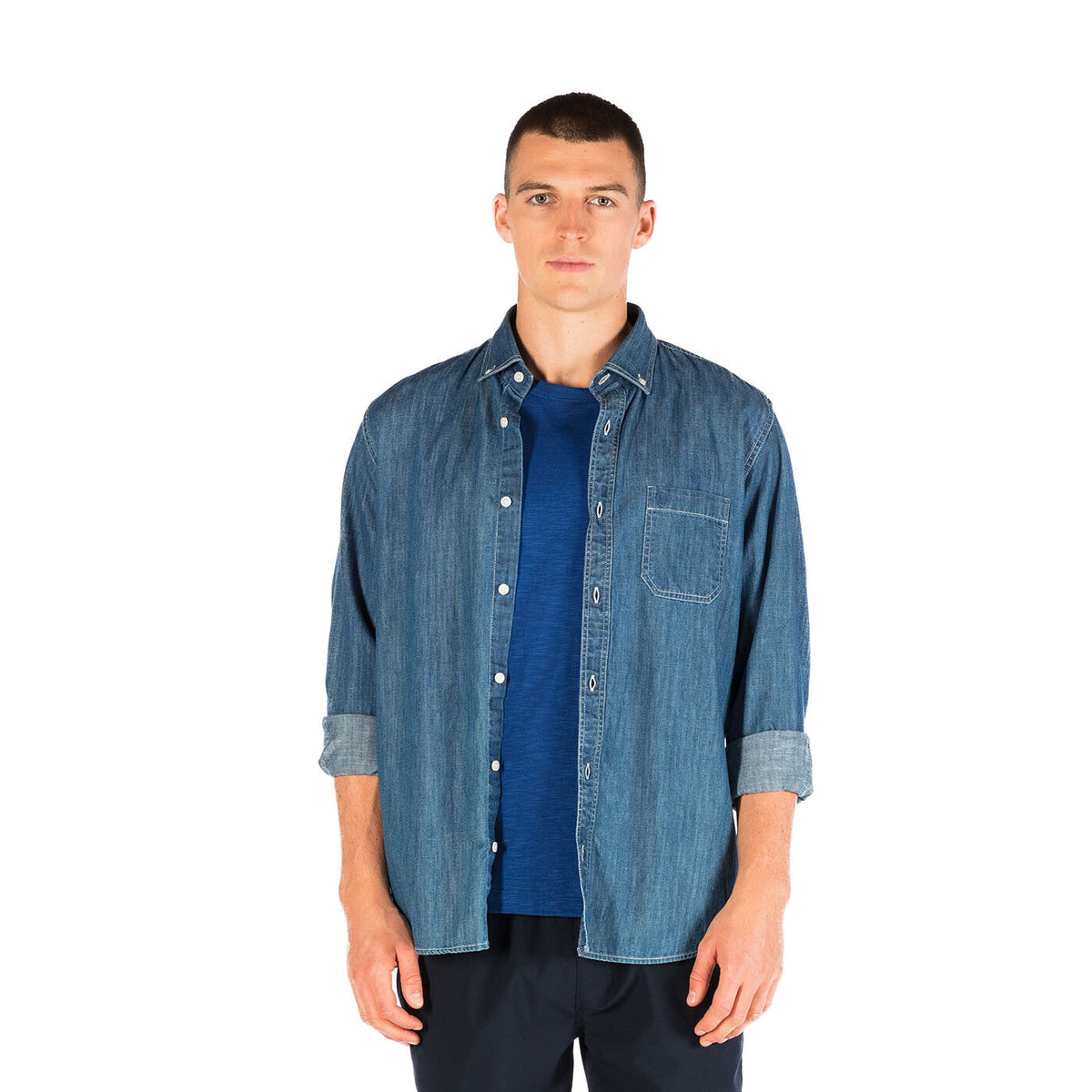 Chemise regular chambray bleach