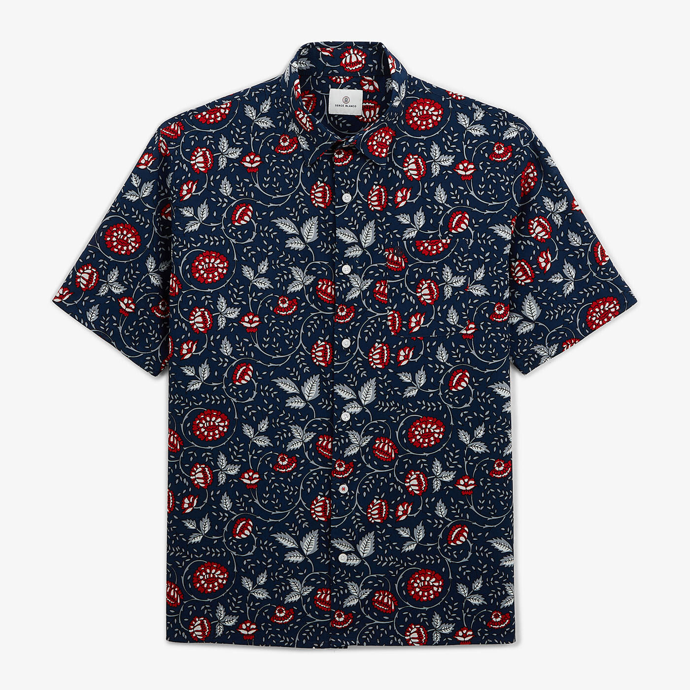 Chemise manches courtes San indigo imprimé batik