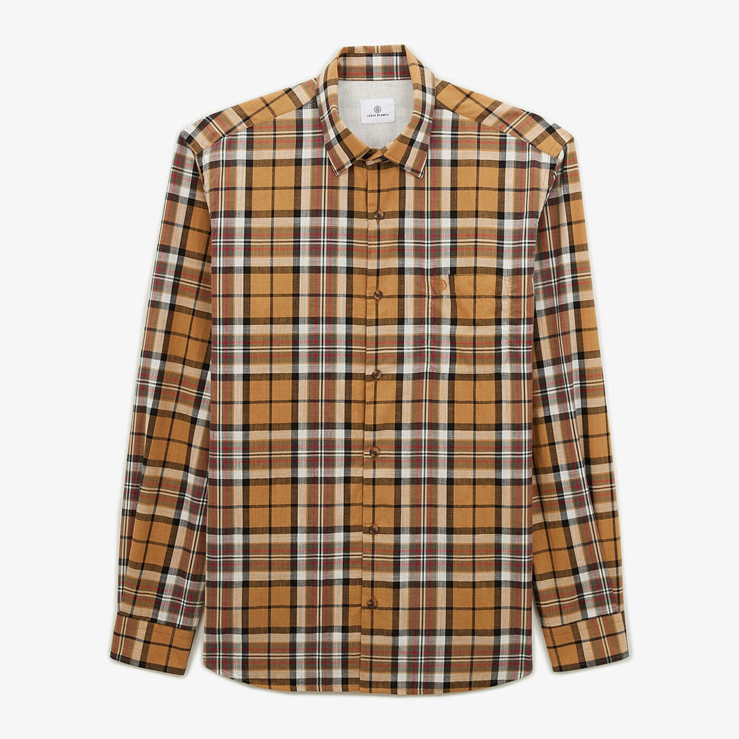 Regular brown plaid shirt