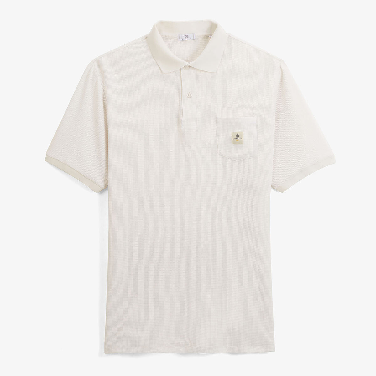 Polo gaufrette Logan blanc cassé