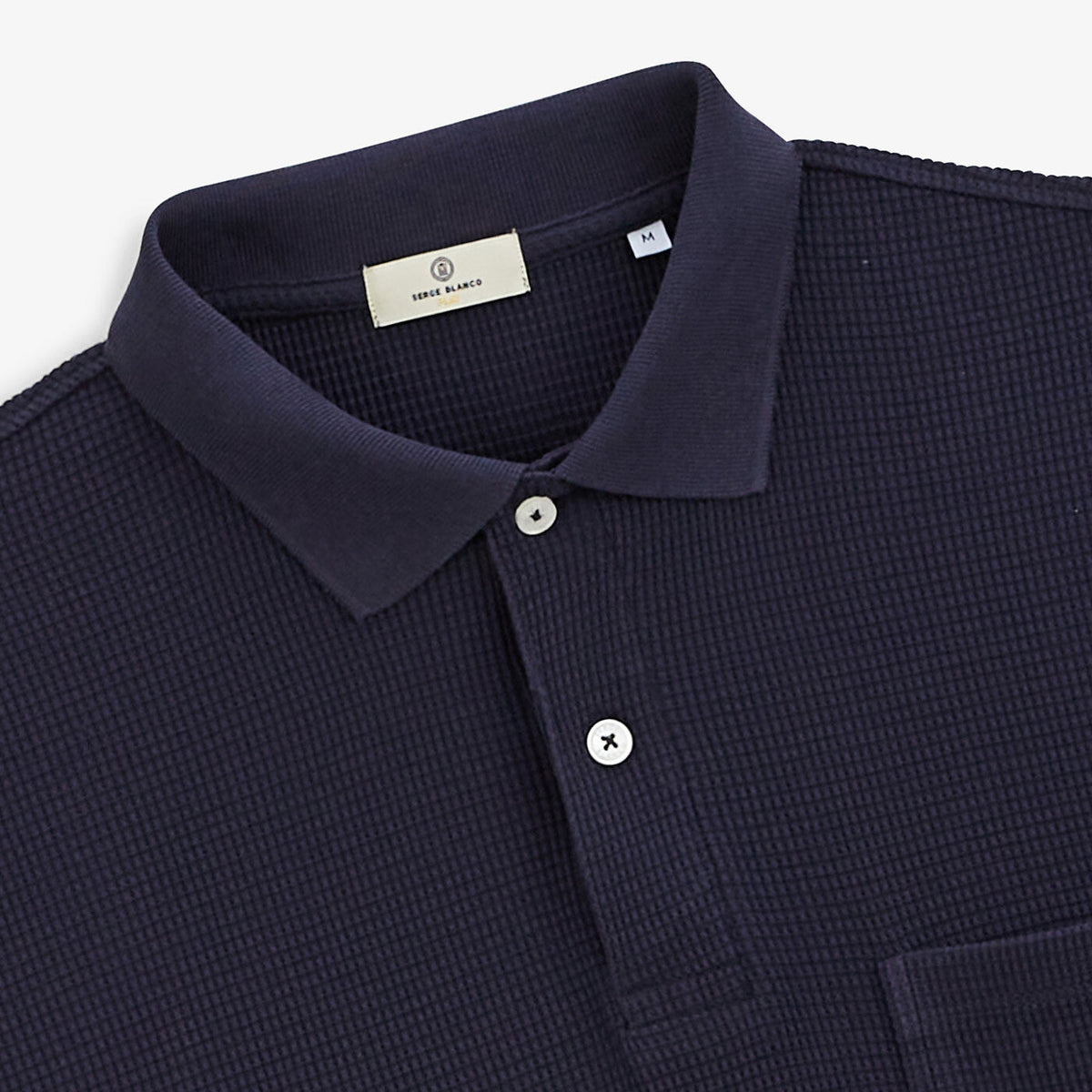 Polo gaufrette Logan bleu foncé